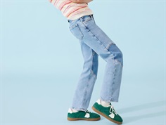 Kids ONLY wide jeans medium blue denim with heart knees